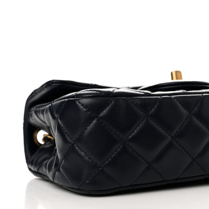 Chanel Lambskin Quilted Mini Pearl Crush Rectangular Flap Navy Blue 9 of 11