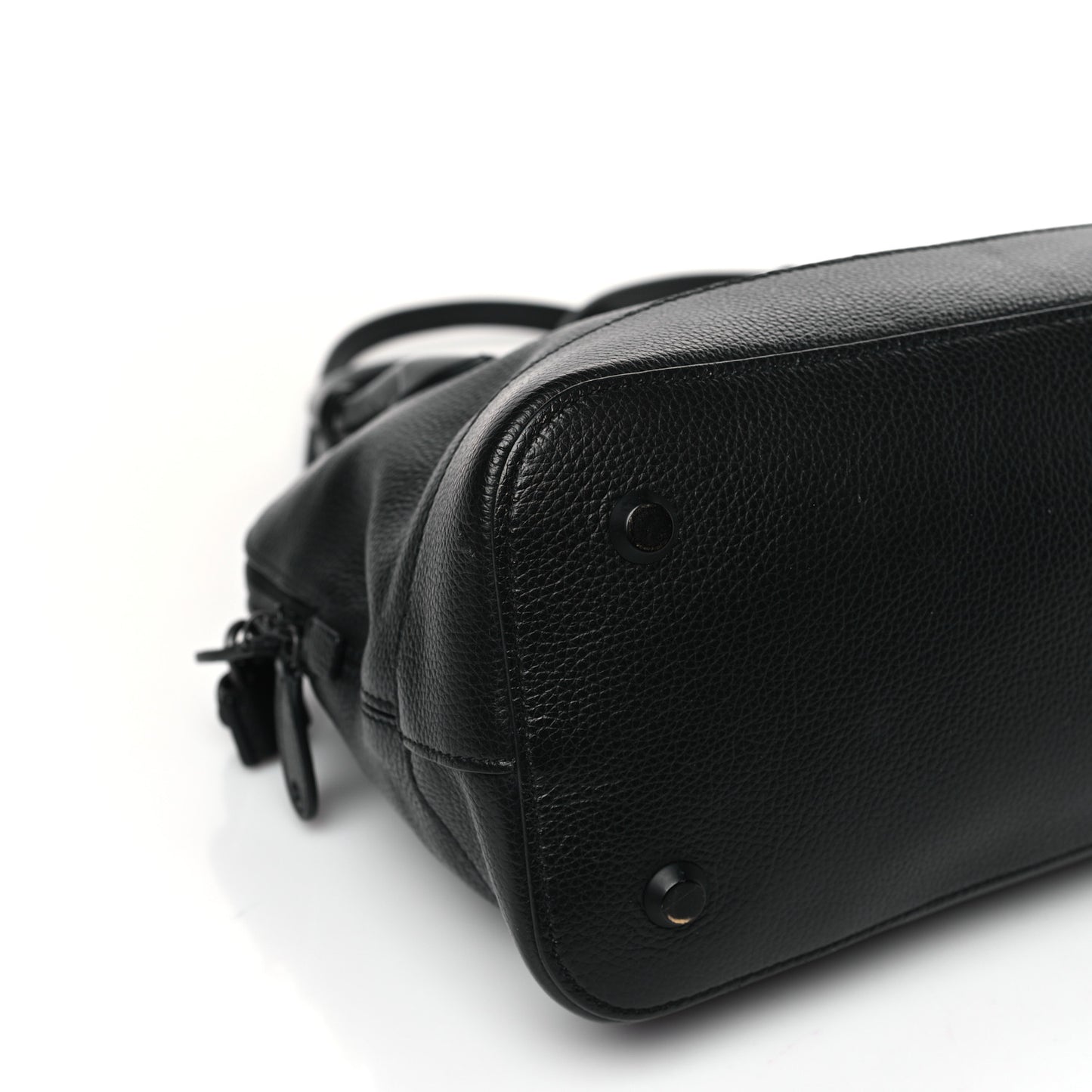 Supple Calfskin Ville Top Handle Bag Black