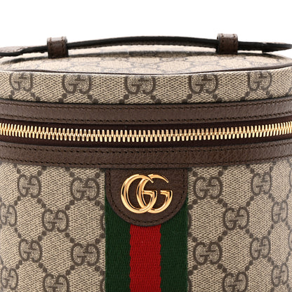 Gucci GG Supreme Monogram Textured Calfskin Web Ophidia Vanity Cosmetic Case Beige Ebony New Acero 8 of 11