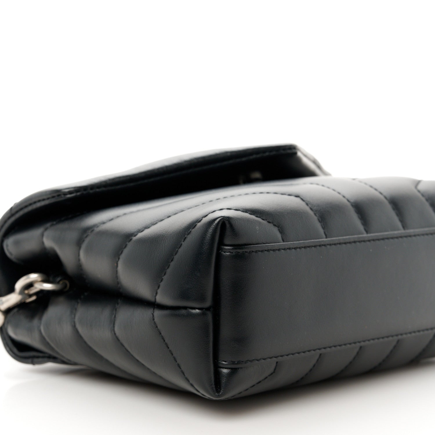 Saint Laurent Calfskin Y Quilted Monogram Toy Loulou Crossbody Bag Black 10 of 12