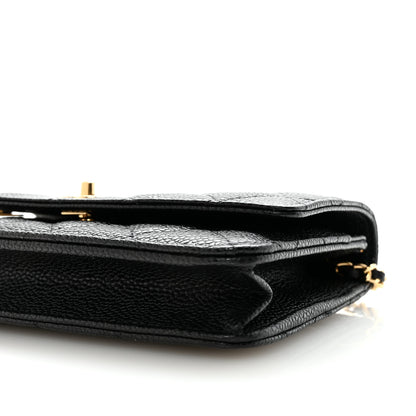 Chanel Caviar Quilted CC Turnlock Wallet On Chain WOC Black 11 of 12