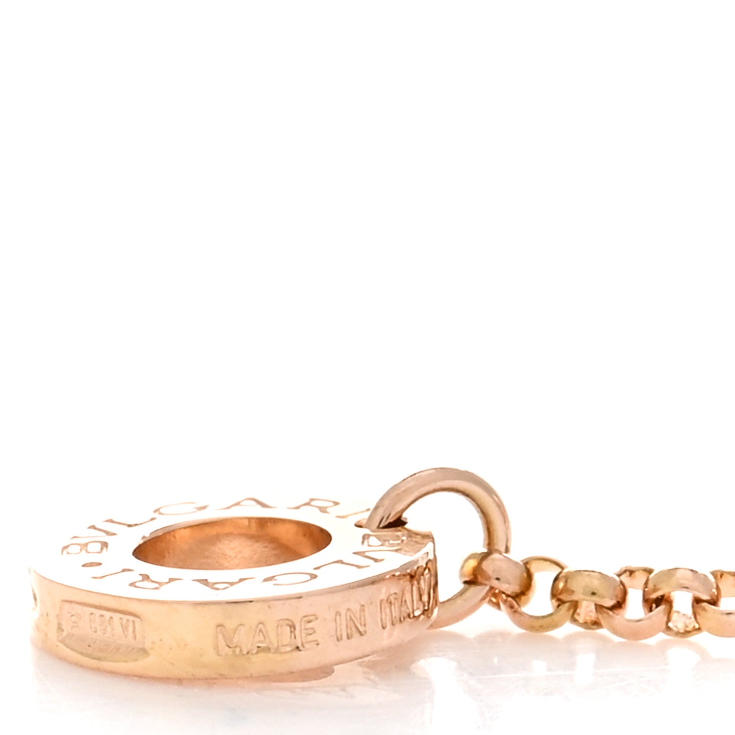 Bulgari 18K Rose Gold Cermet Small B.Zero1 Pendant Necklace 4 of 4