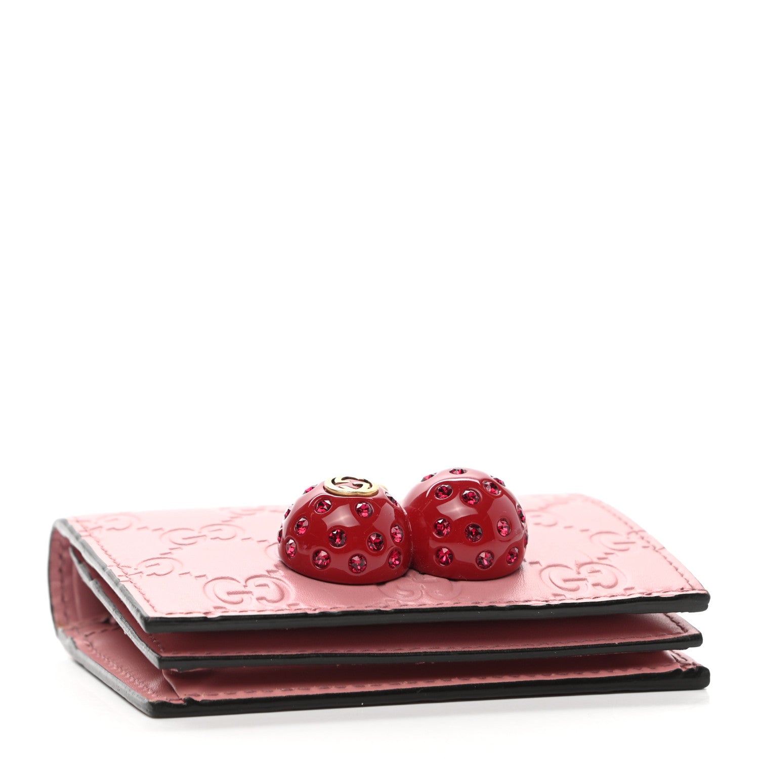 Gucci Guccissima Cherries Card Case Wallet Pink 4 of 8