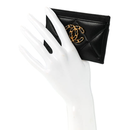 Chanel Lambskin Quilted Chanel 19 Card Holder Black 2 of 10