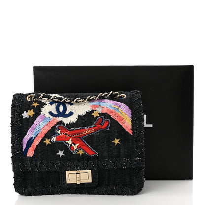 Chanel Denim Embroidered Night Flight Reissue Flap Blue 11 of 11