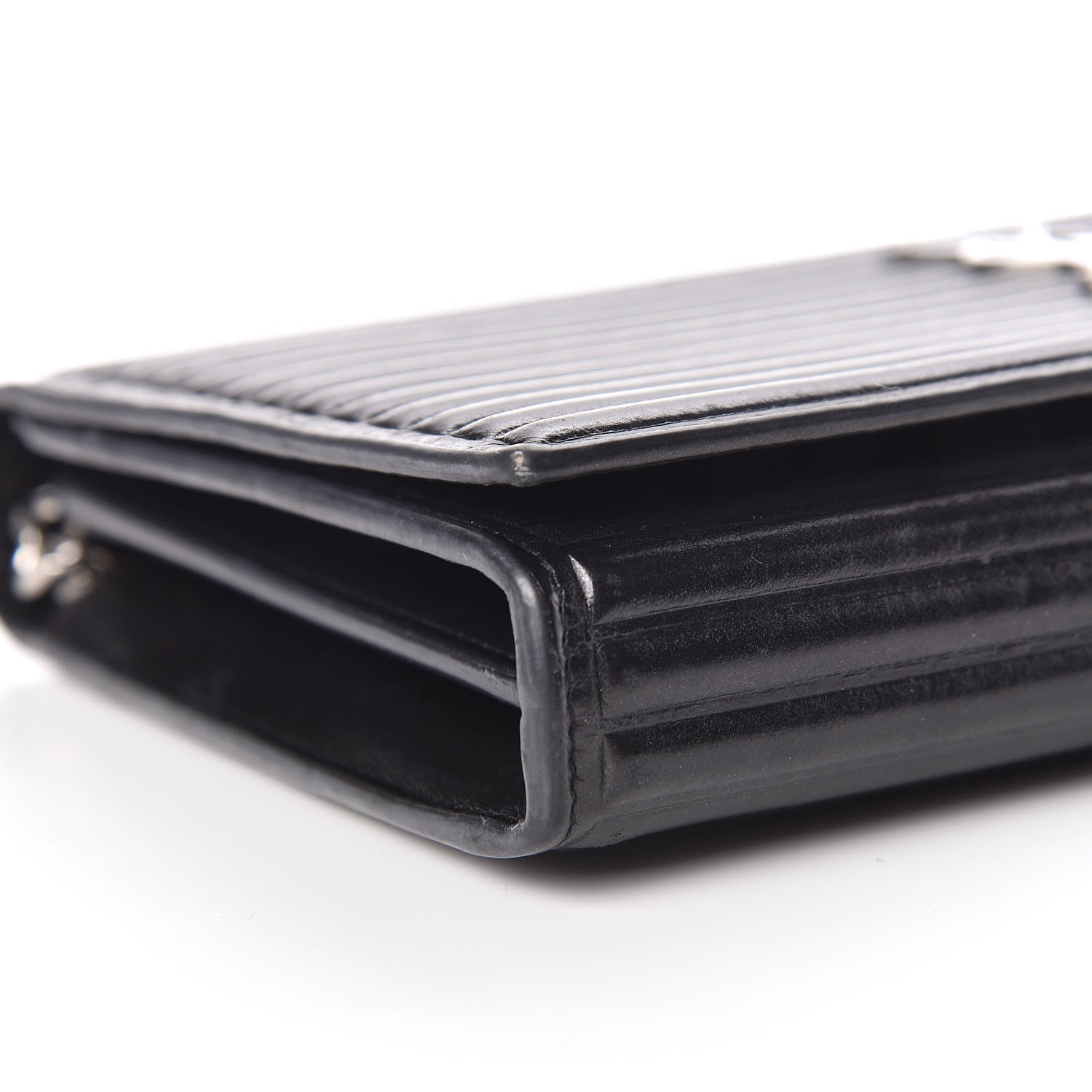 Saint Laurent Ribbed Calfskin Opium Monogram Chain Wallet Black 8 of 17