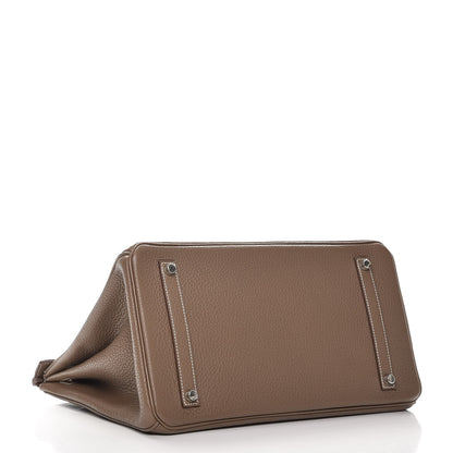Hermes Taurillon Clemence Birkin 35 Etoupe 4 of 30