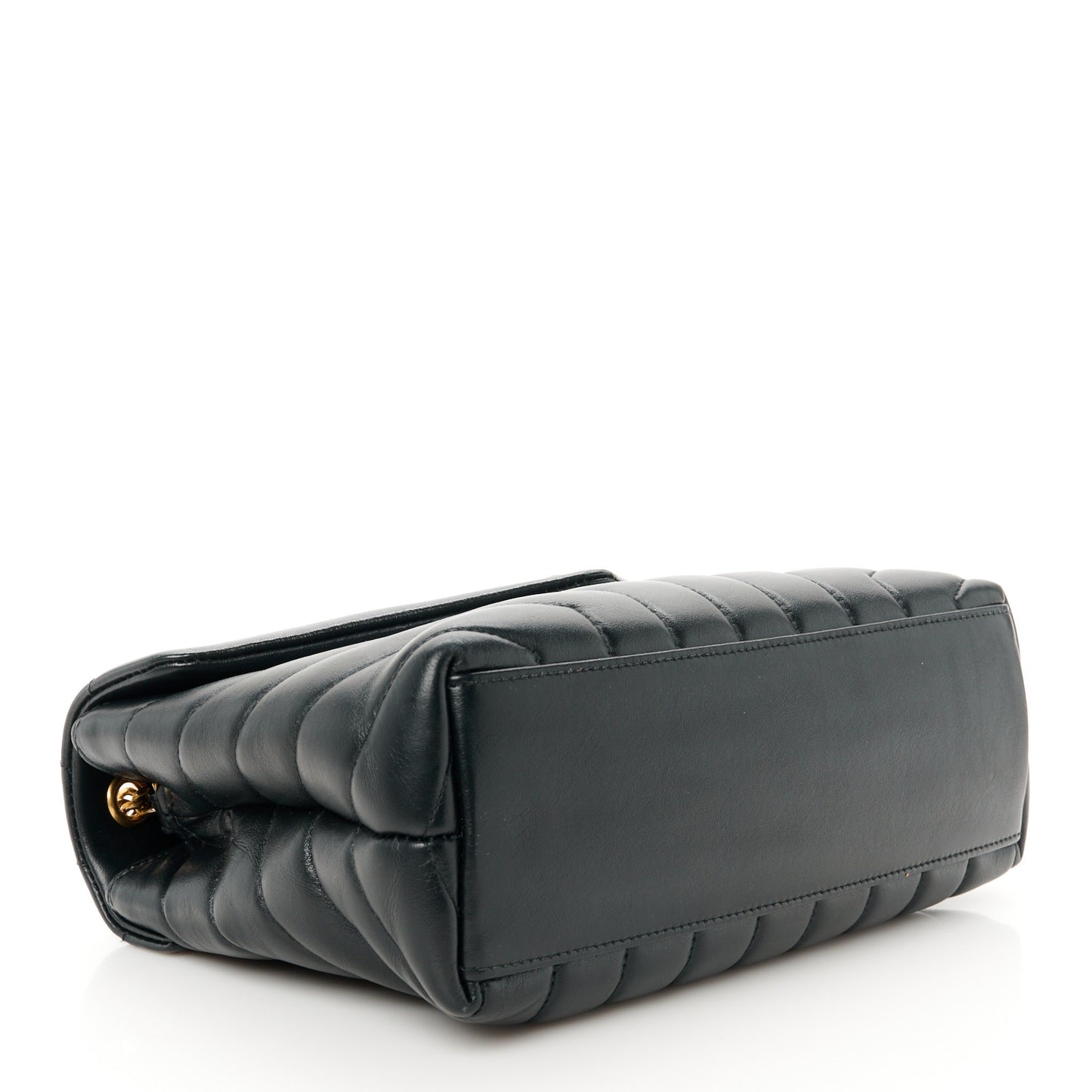 Calfskin Y Quilted Monogram Small Loulou Chain Satchel Black