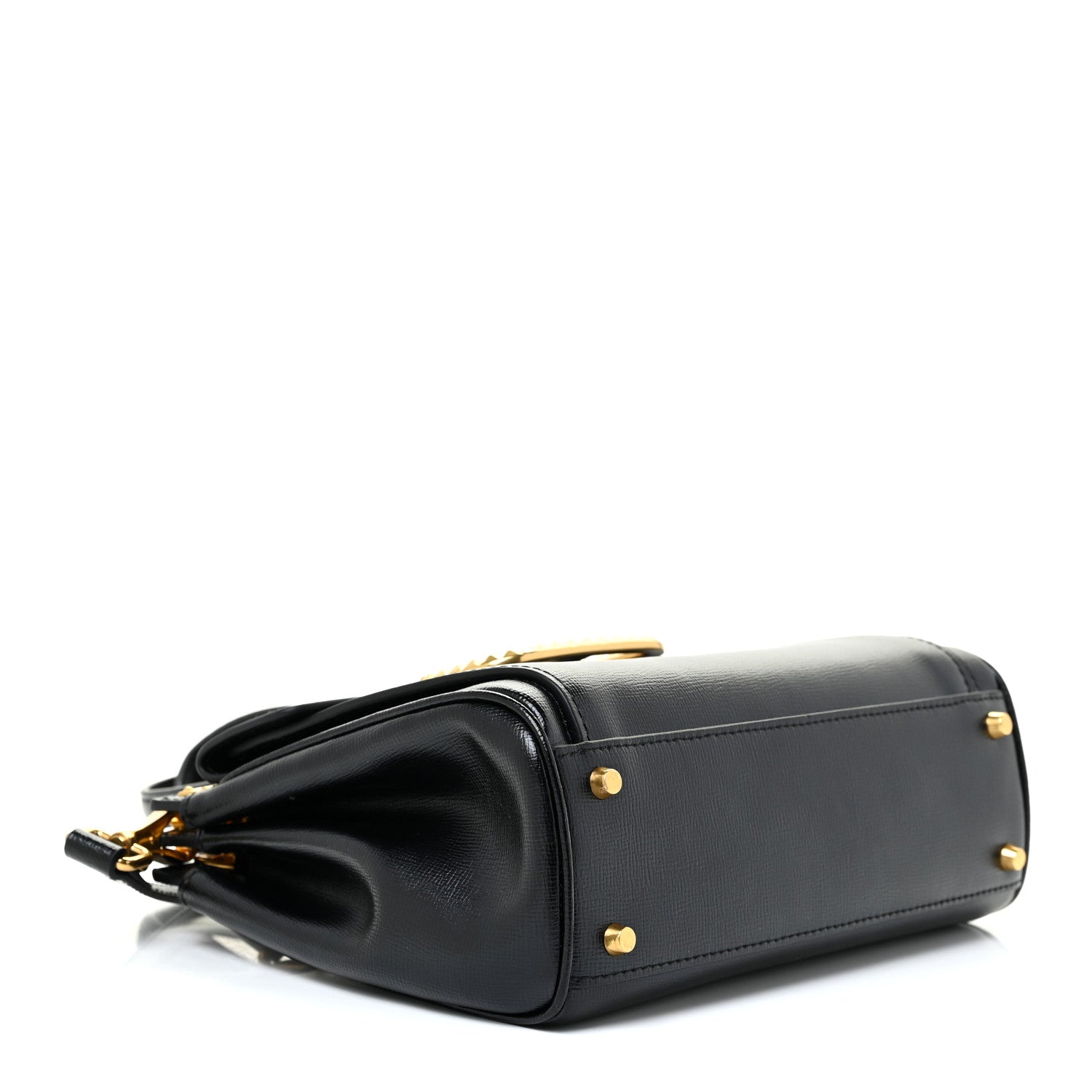 Valentino Garavani Grainy Calfskin Rockstud Medium Alcove Top-Handle Bag Black 4 of 16
