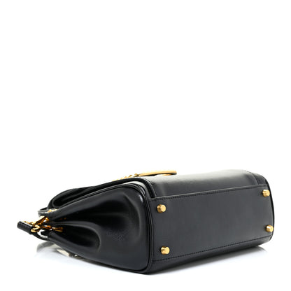 Valentino Garavani Grainy Calfskin Rockstud Medium Alcove Top-Handle Bag Black 4 of 16