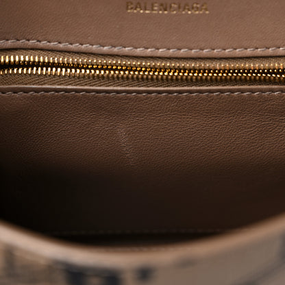 Balenciaga Coated Canvas BB Monogram Logo Print Small Hourglass Top Handle Bag Beige Brown Black 11 of 12