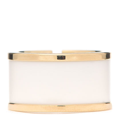 Tiffany 18K Yellow Gold White Ceramic T Cutout Ring 49 5 3 of 5