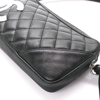 Chanel Calfskin Quilted Cambon Pochette Black White 10 of 10