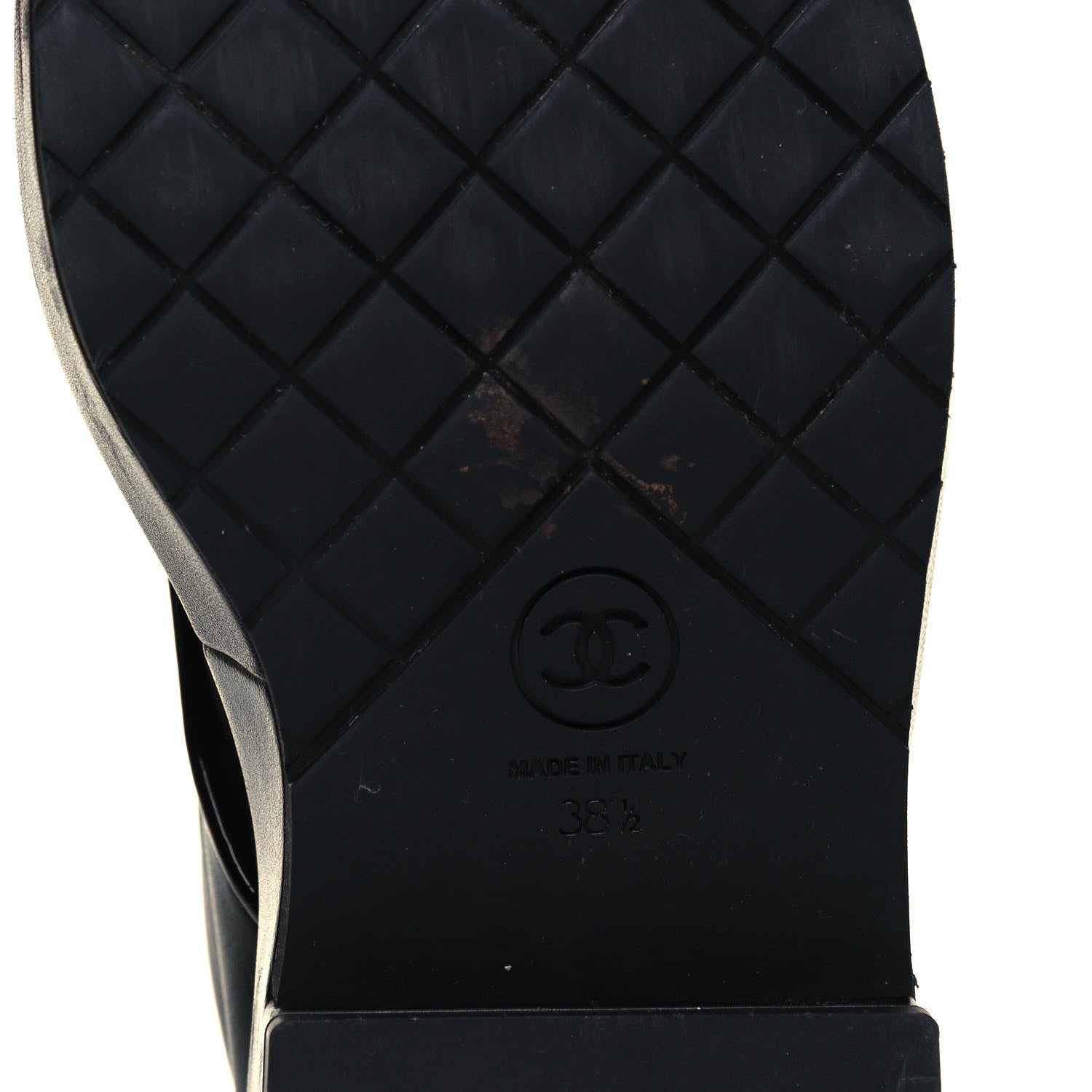 Chanel Shiny Calfskin Pearl Lace Up Combat Short Boots 38.5 Black 6 of 8