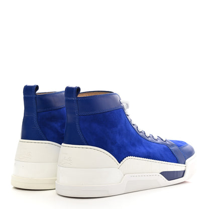 Christian Louboutin Suede Calfskin Mens Rankick Flat Sneakers 45.5 Azulejo 4 of 10