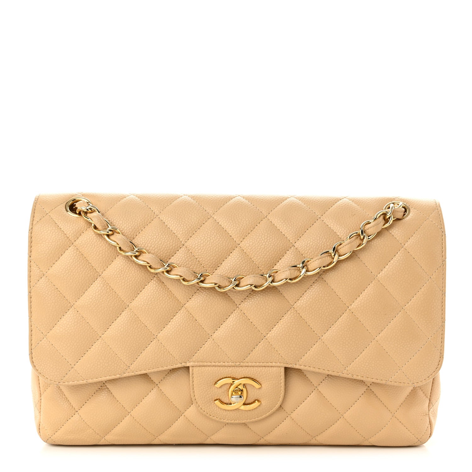 Chanel Caviar Quilted Jumbo Double Flap Beige Clair 1 of 11
