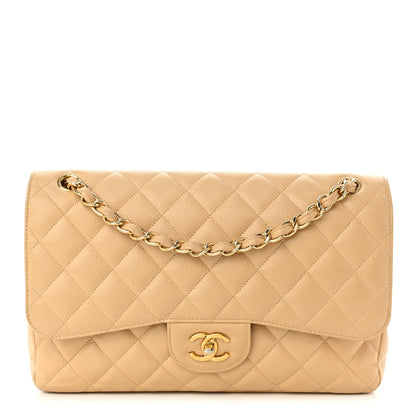 Chanel Caviar Quilted Jumbo Double Flap Beige Clair 1 of 11