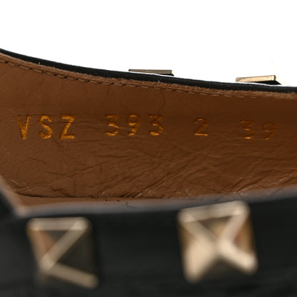 Valentino Garavani Pebbled Calfskin Rockstud Ankle Strap 100mm Pumps 39 Black 8 of 16