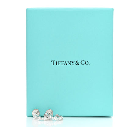 Tiffany Platinum Diamond Jazz Hoop Earrings 4 of 4