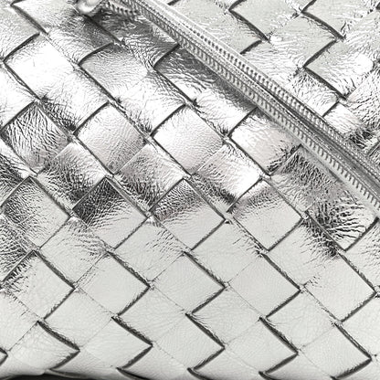 Bottega Veneta Metallic Calfskin Intrecciato Mini Loop Camera Bag Silver 7 of 9