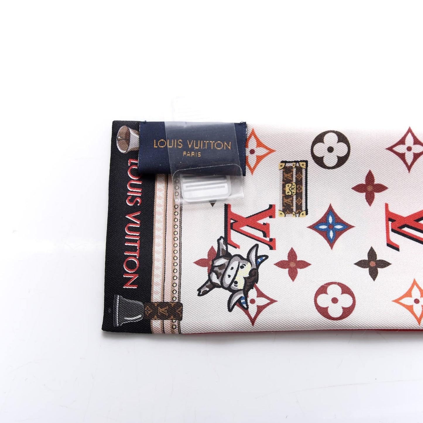 Silk Monogram Rodeo Bandeau Red
