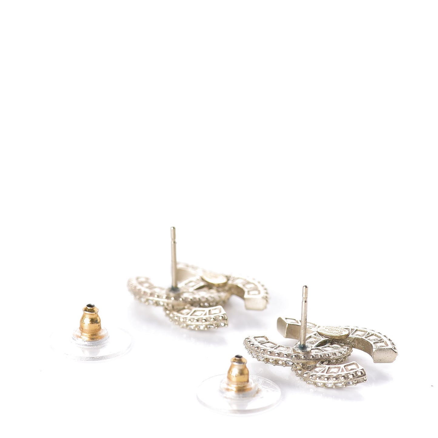 Crystal Timeless CC Earrings Light Gold