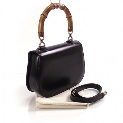 Gucci Leather Bamboo Handle Party Handbag Black 3 of 8
