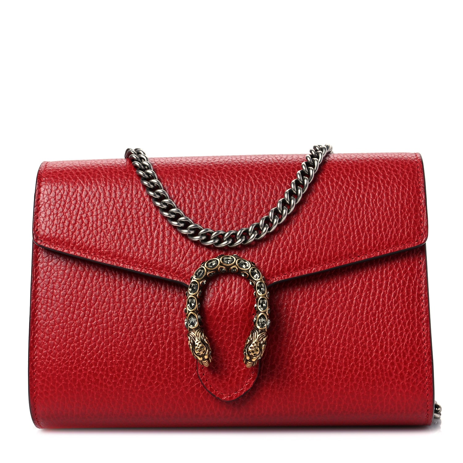 Gucci Calfskin Mini Dionysus Chain Wallet Hibiscus Red 1 of 7