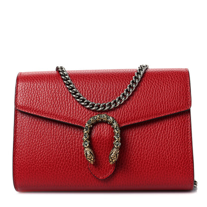 Gucci Calfskin Mini Dionysus Chain Wallet Hibiscus Red 1 of 7
