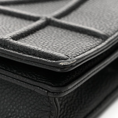 Christian Dior Grained Calfskin Diorama Wallet on Chain Pouch Black 11 of 11