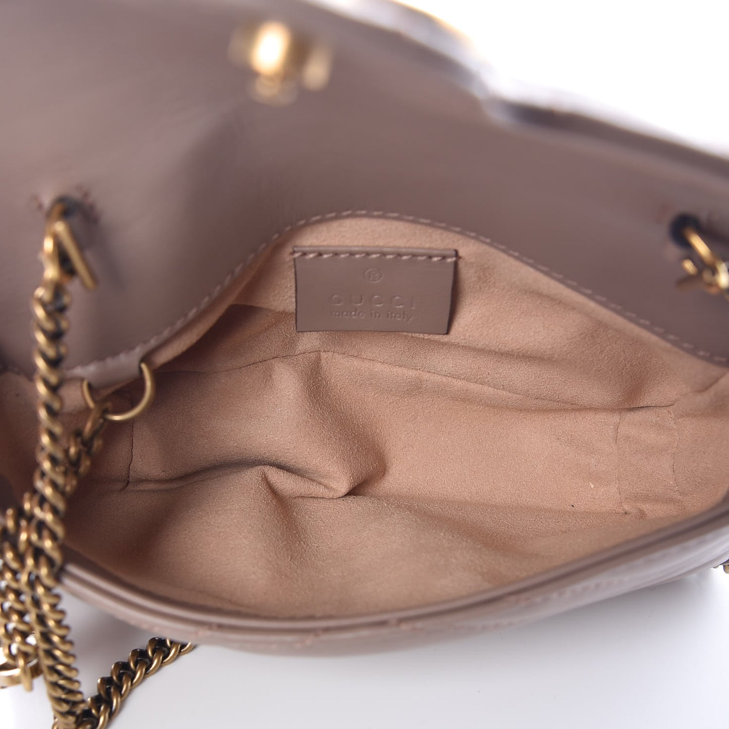 Calfskin Matelasse Super Mini GG Marmont Shoulder Bag Porcelain Rose
