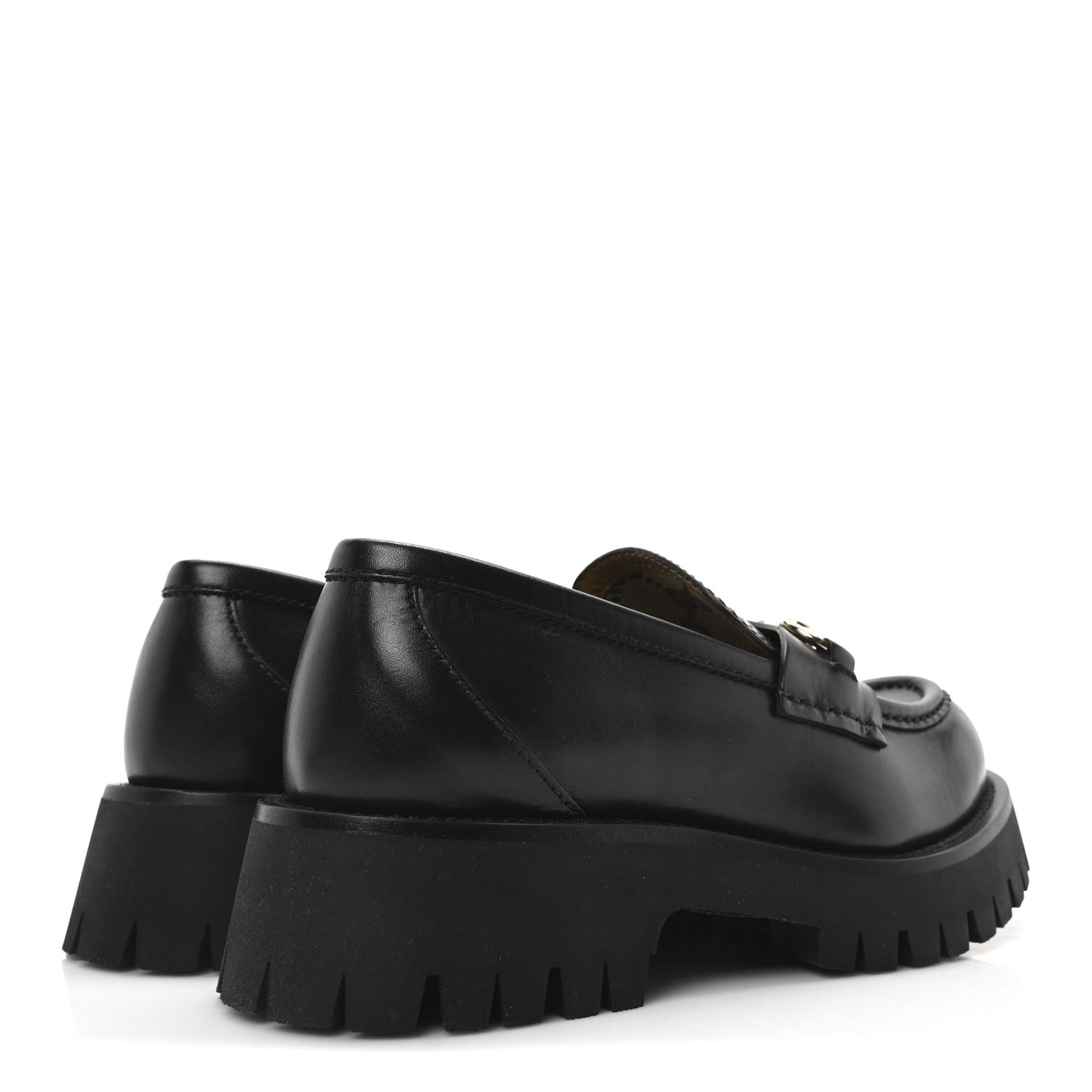 Real Betis Glamour Calfskin Horsebit Womens Mocassin Loafers 36.5 Black