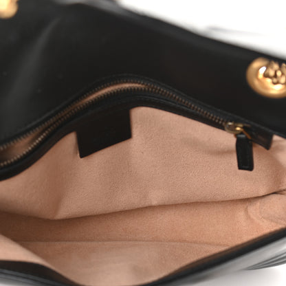 Gucci Calfskin Matelasse Small GG Marmont Shoulder Bag Black 5 of 9