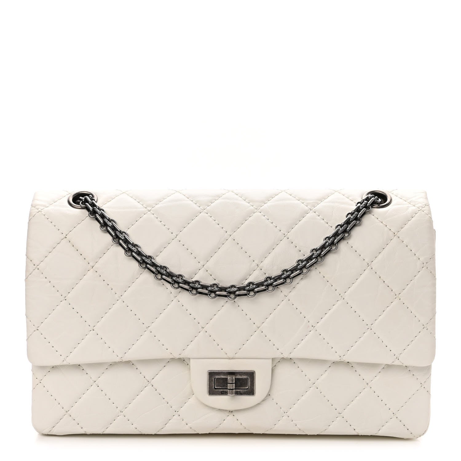 Chanel Aged Calfskin Quilted 2.55 Reissue 226 Flap Ivory 1 of 12