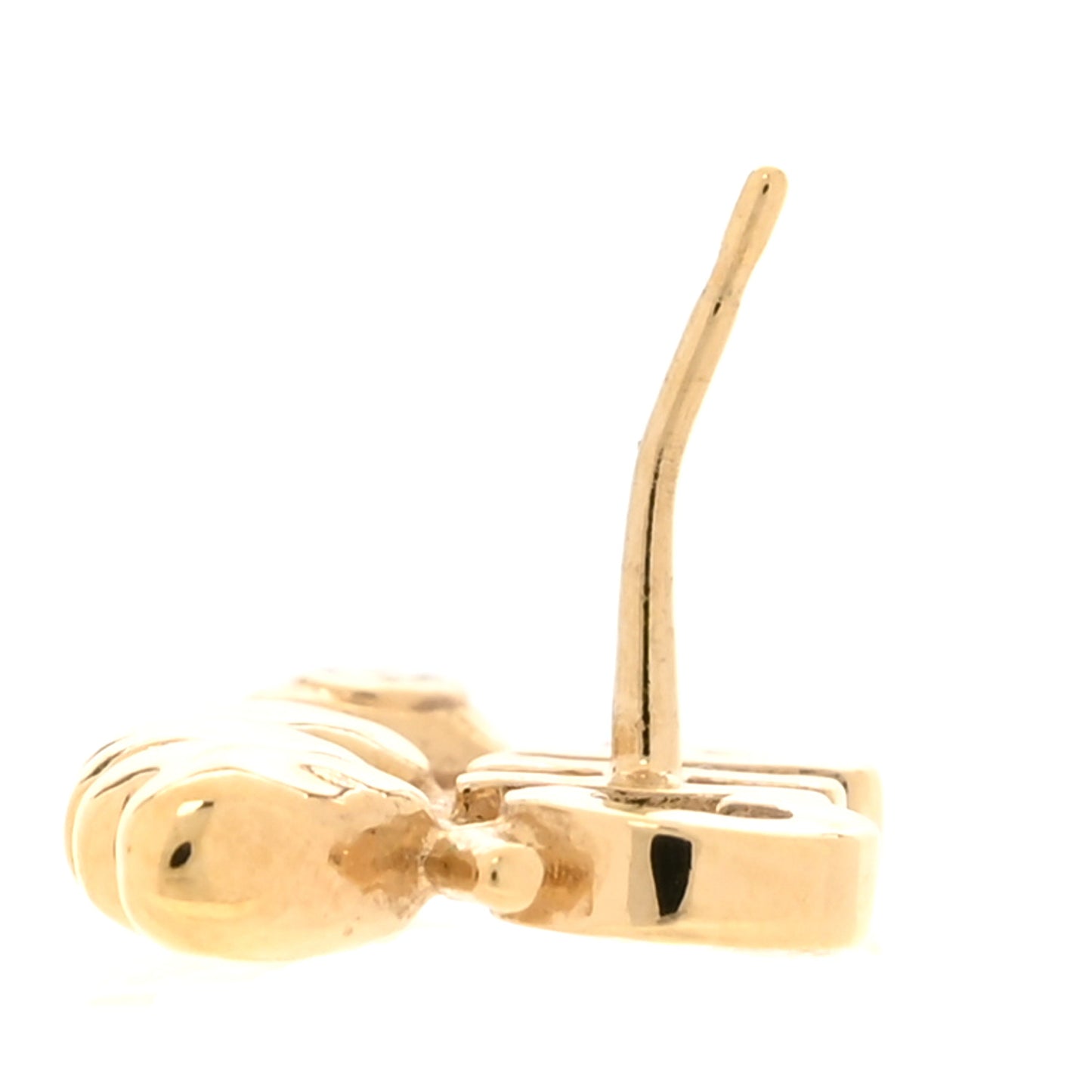 Crystal Heart Cha-Nel Logo Earrings Gold