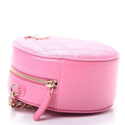 Chanel Caviar Quilted Gripoix CC Round Clutch With Chain Pink 4 of 11