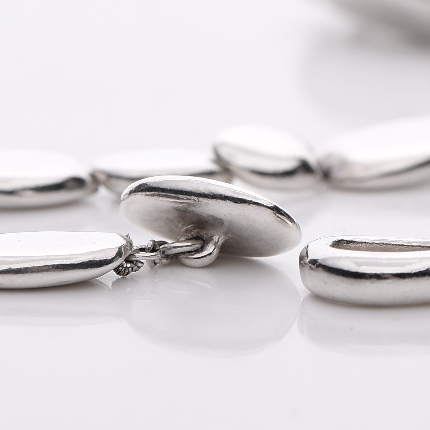 Chanel Sterling Silver Pebble Necklace 5 of 6