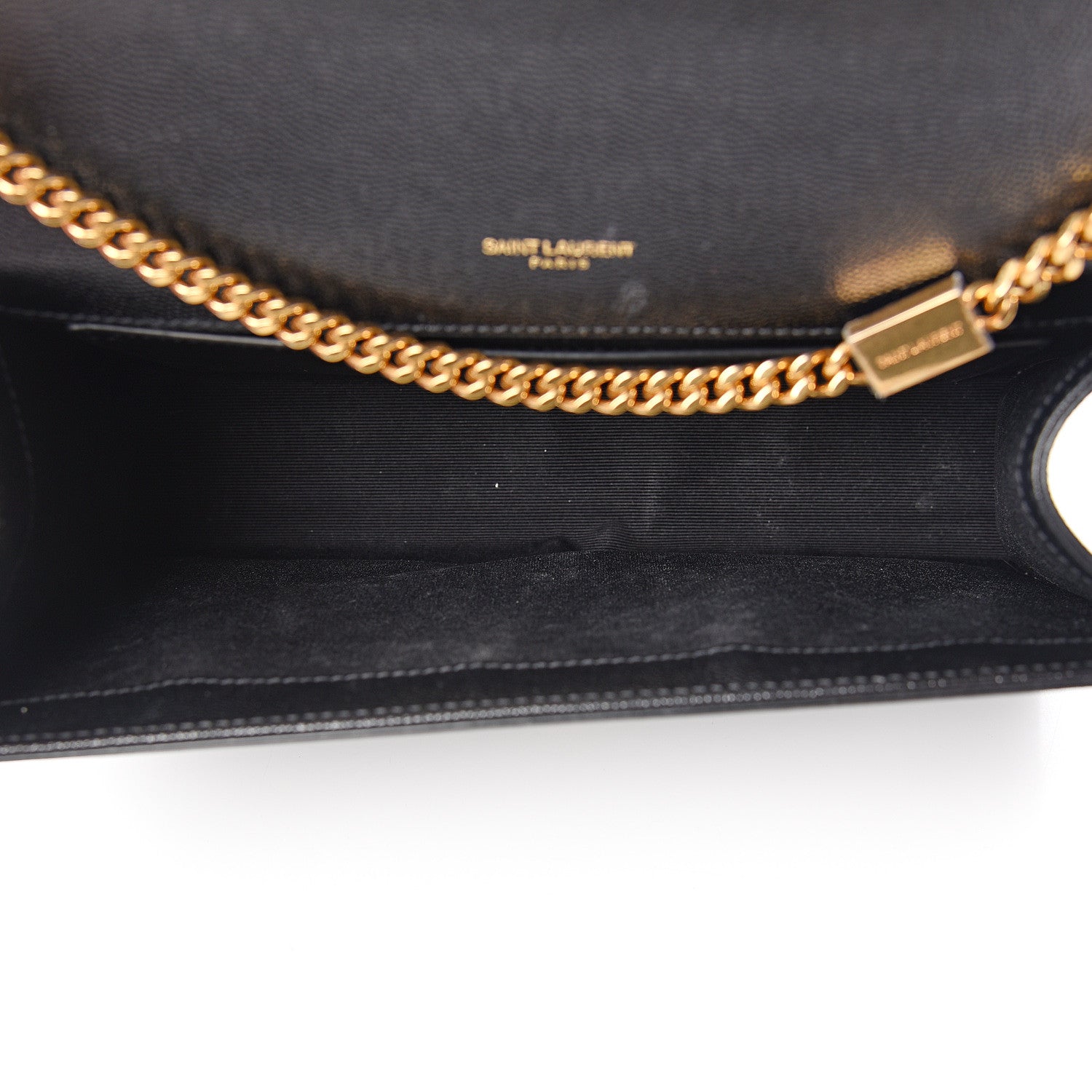 Saint Laurent Grain De Poudre Medium Classic Monogram Kate Satchel Black 4 of 10