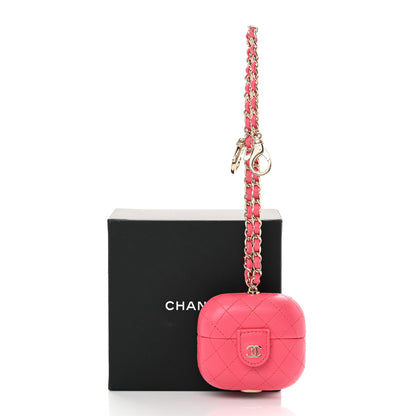 Chanel Lambskin Quilted Airpods Pro Case With Chain Pink 8 of 8