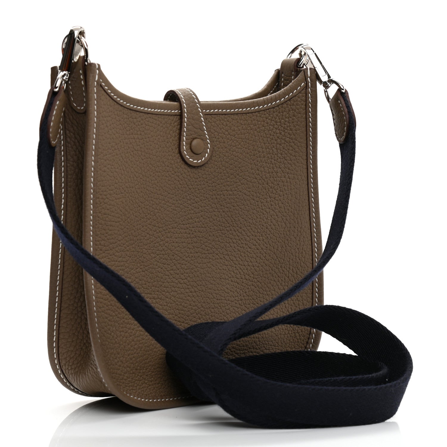 Hermes Taurillon Clemence Amazone Evelyne TPM Etoupe Bleu Indigo 3 of 9