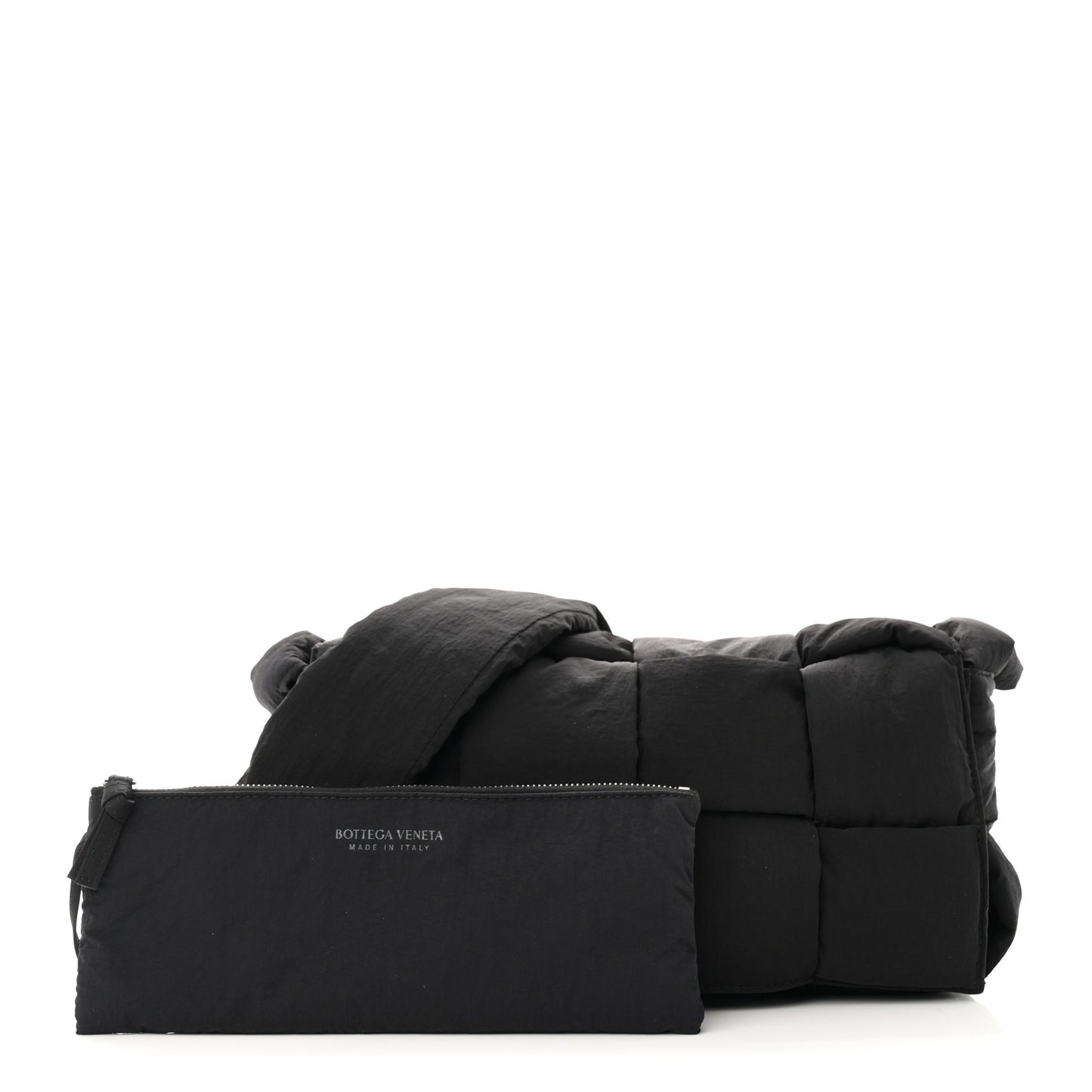 Nylon Intrecciato Padded Tech Cassette Bag Black