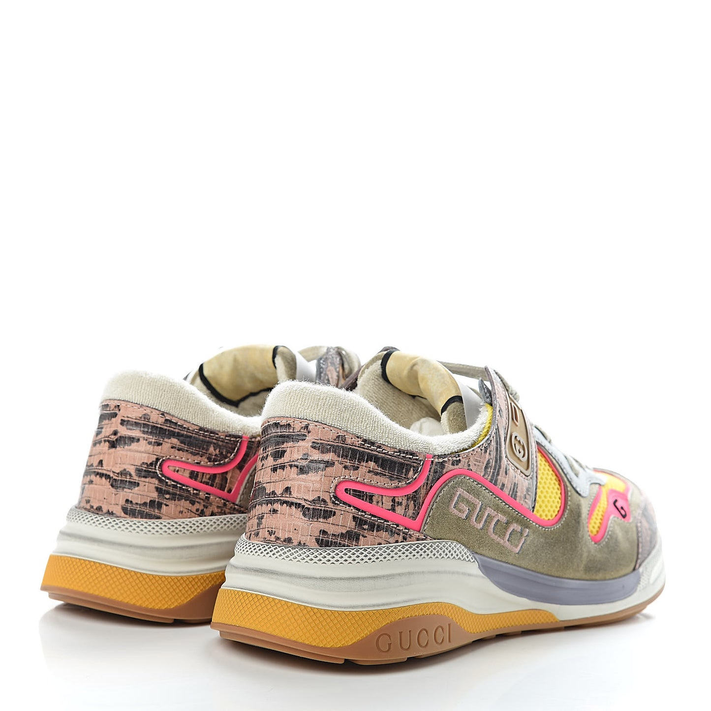 Suede Calfskin Tejus Printed Womens Ultrapace Sneakers 40 Pink Silver Oatmeal Yolk