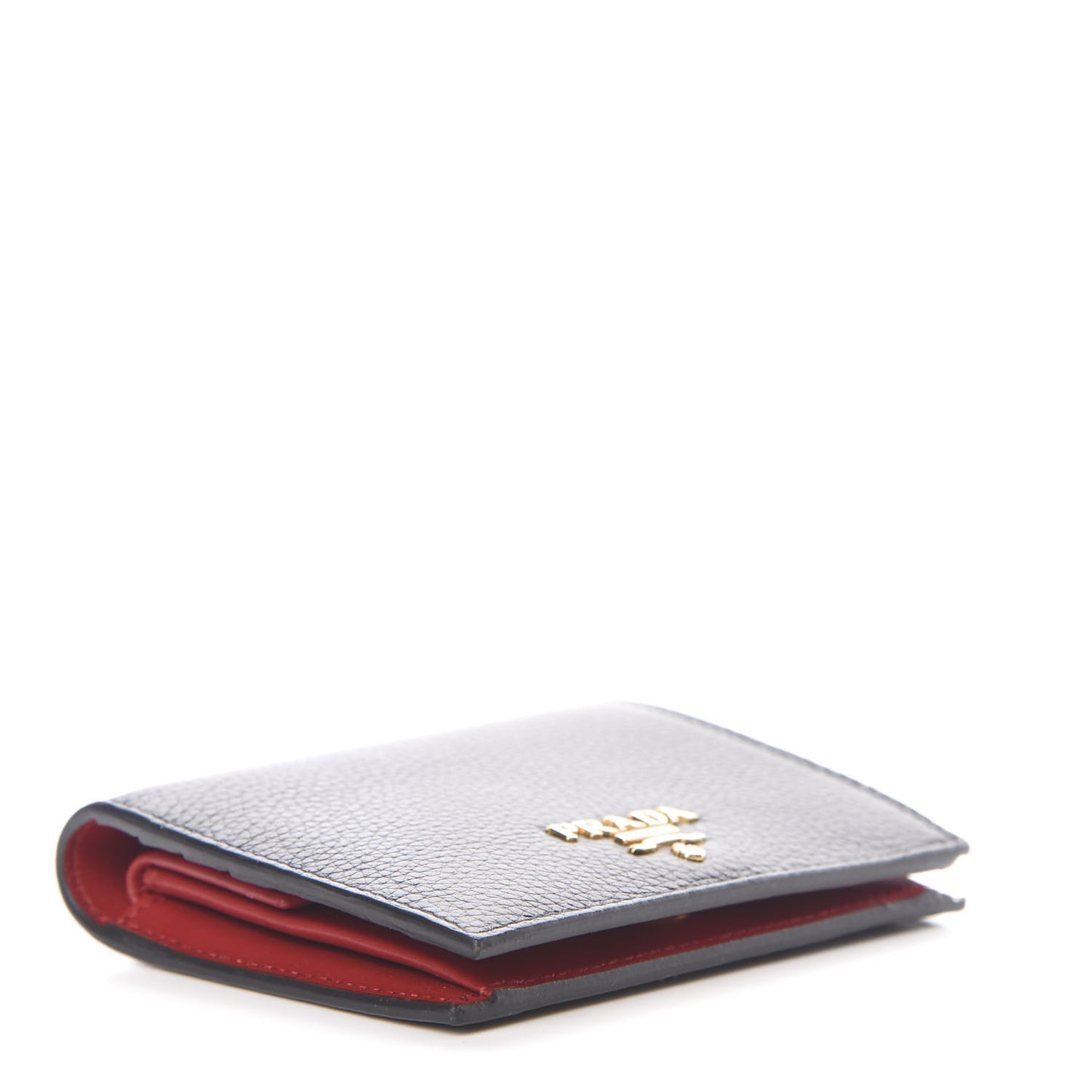 Vitello Daino Small Bi-Fold Wallet Black Fuoco