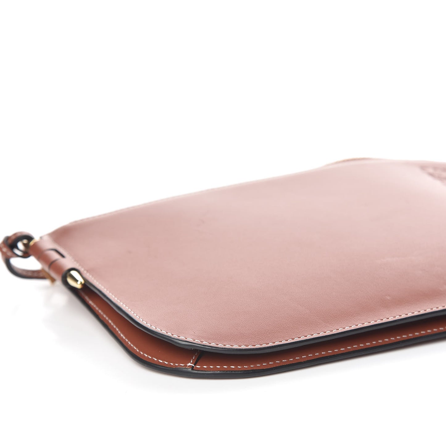 Calfskin Gate Double Zip Pouch Crossbody Brick
