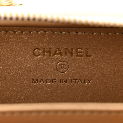 Chanel Lambskin Quilted Mini Golden Plate Clutch With Chain White 7 of 12