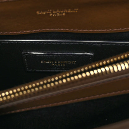 Saint Laurent Calfskin Y Quilted Monogram Small Loulou Chain Satchel Soil Brown 6 of 9