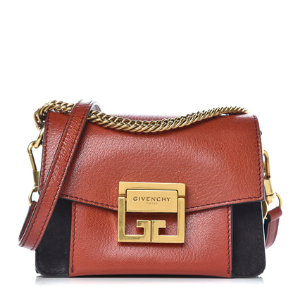 Givenchy Goatskin Suede Mini GV3 Shoulder Bag Brown Black 1 of 8