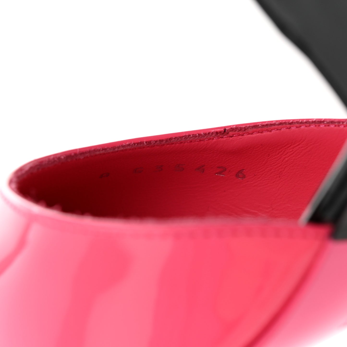 Patent Calfskin CC Pumps 39 Pink Black