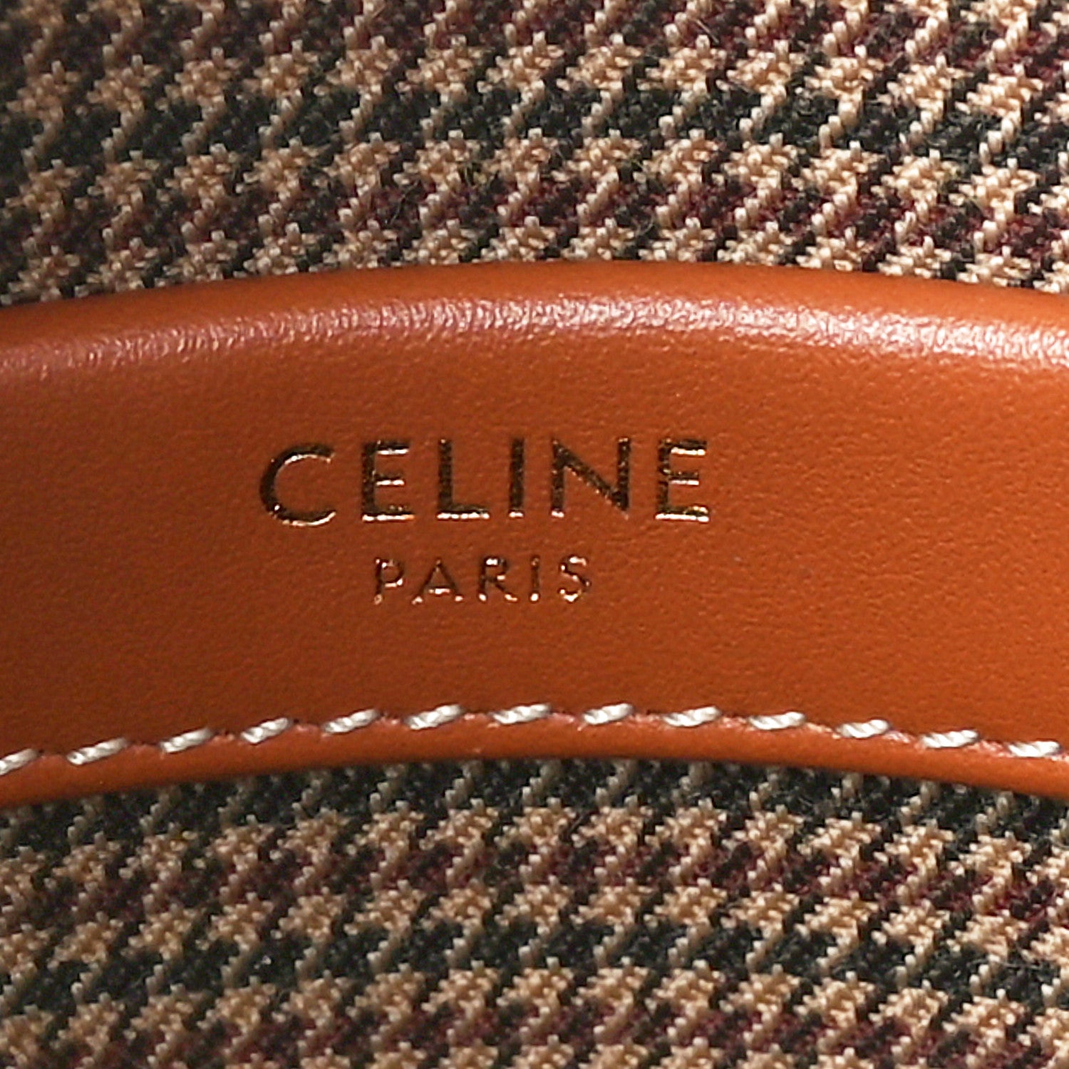 Celine Textile Calfskin Pied De Poule Print Triomphe Striped Small Cabas Thais Multicolor 6 of 12