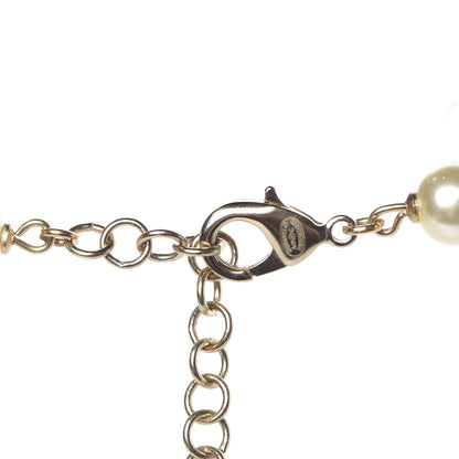 Chanel Pearl Bead CC Long Necklace Blue Green Gold 4 of 6
